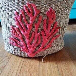 Pottery Barn Coastal Red Coral Basket